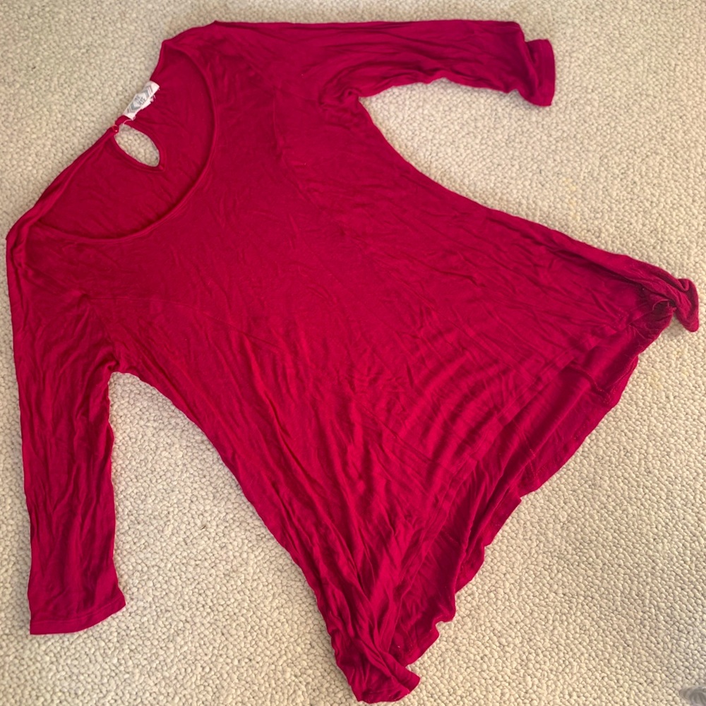 red tunic top